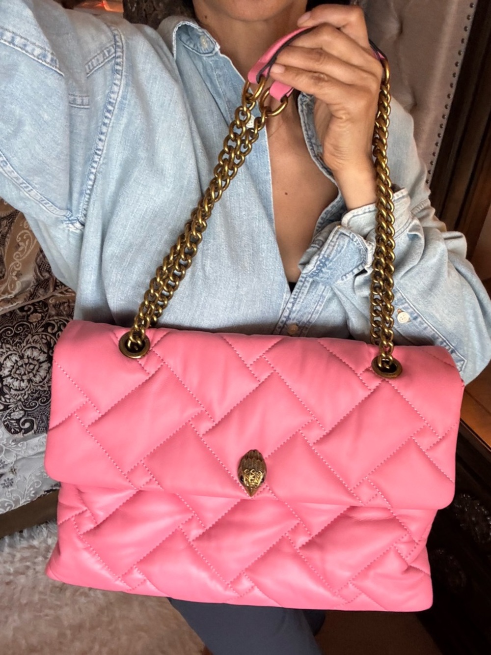 Kurt Geiger Kensington X-large hot pink bag - Picture 6 of 12